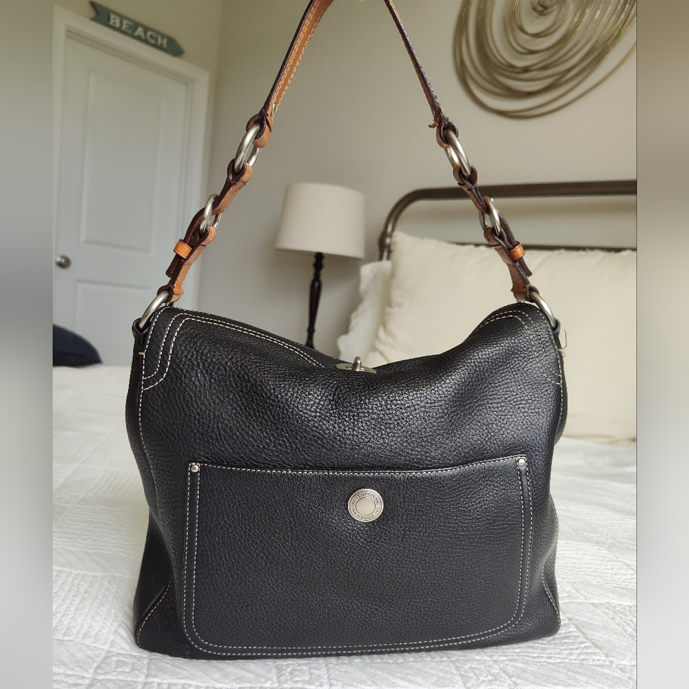 Coach Leather Bag with Embossed Logo